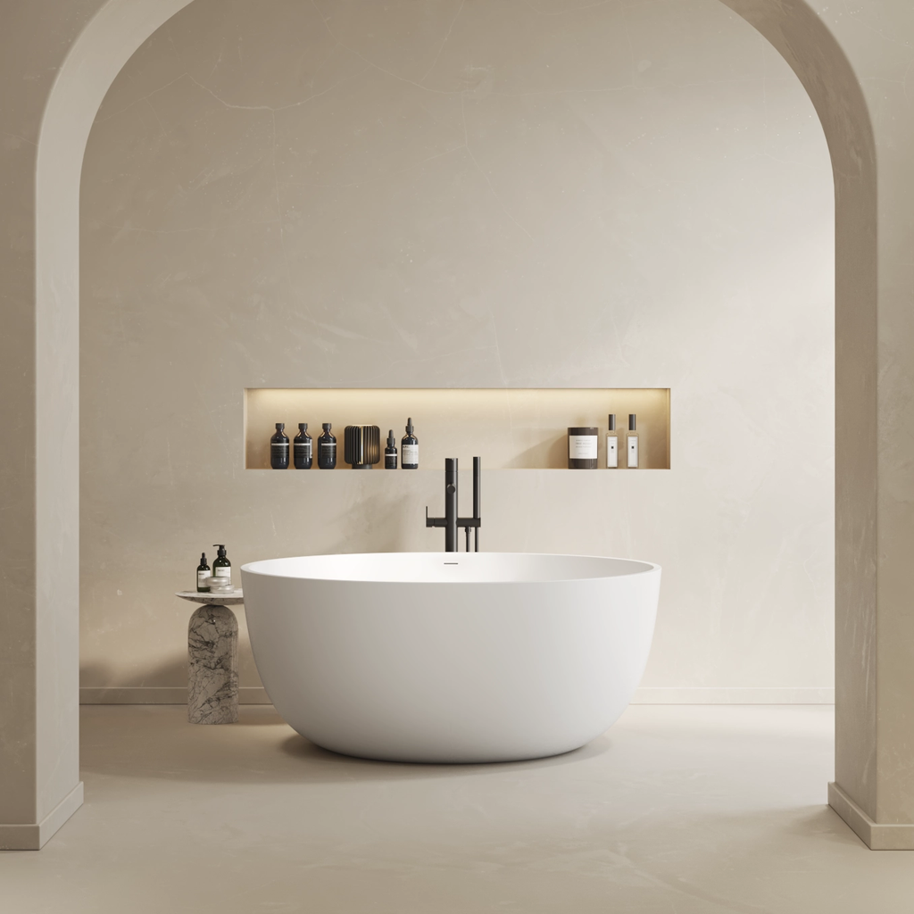 Rigel Freestanding Bathtub White 130 Front