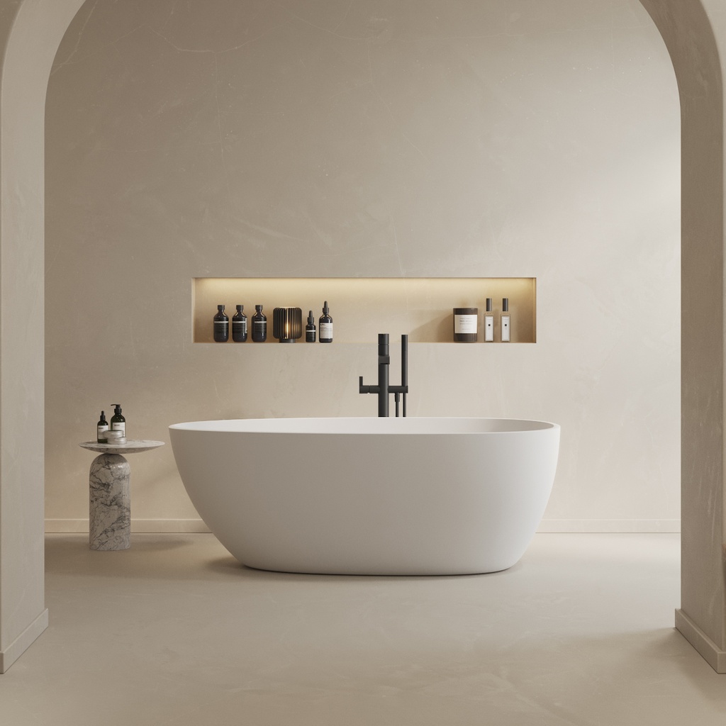 Toulouse Freestanding Bathtub White 150 Front