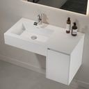 Alicia Wall hung Vanity Unit White 90 Left Side
