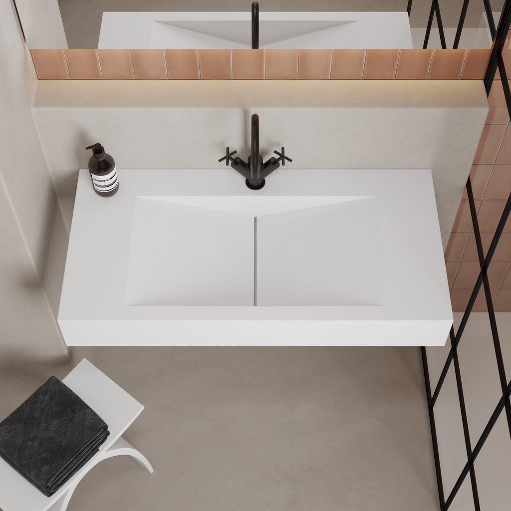 Anemone Wall hung Washbasin White 90  Top