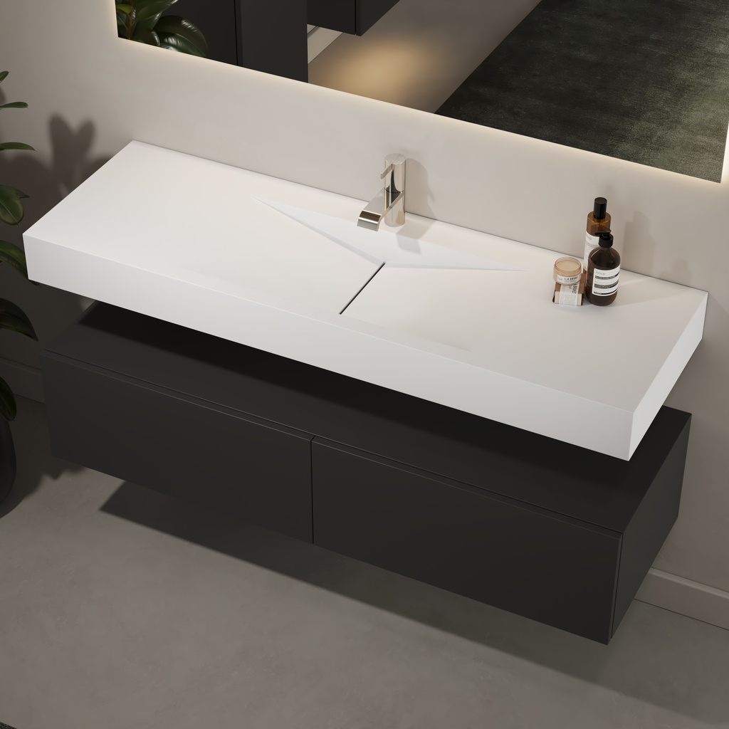 Anemone Wall hung Washbasin White 140  Side