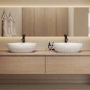 Bamboo Countertop Washbasin White 50 Front