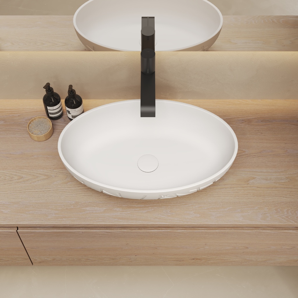 Bamboo Countertop Washbasin White 50  Top