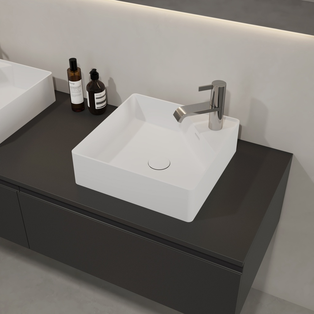 Centauro Countertop Washbasin White 40  Side