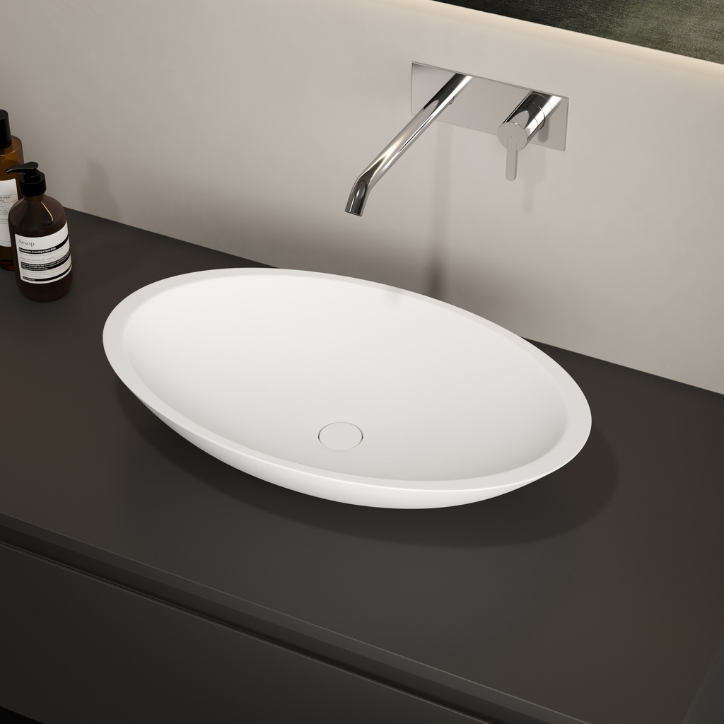 Lantana Countertop Washbasin White 60  Side