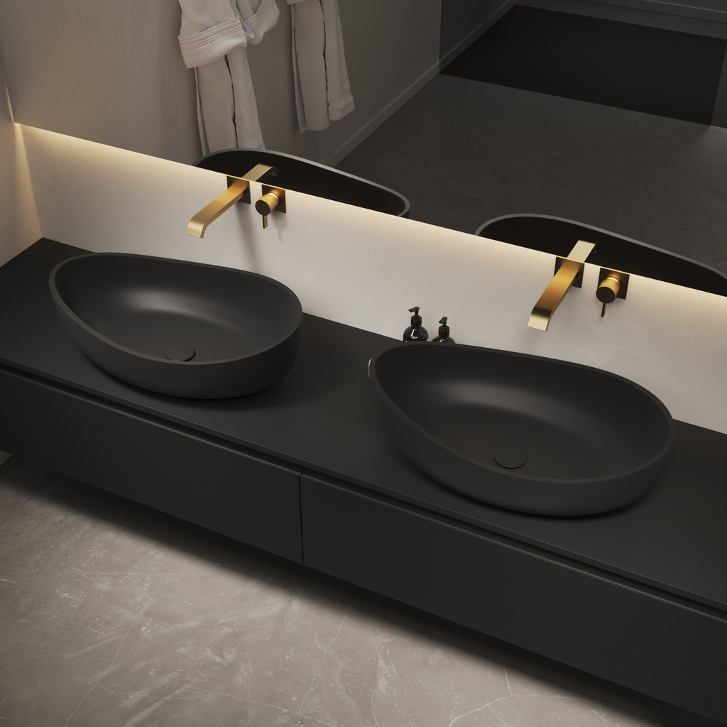 Ocean Countertop Washbasin Black 65  Side