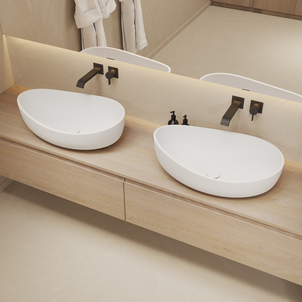 Ocean Countertop Washbasin White 65  Side