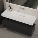 Poppy Wall hung Washbasin White 120  Side