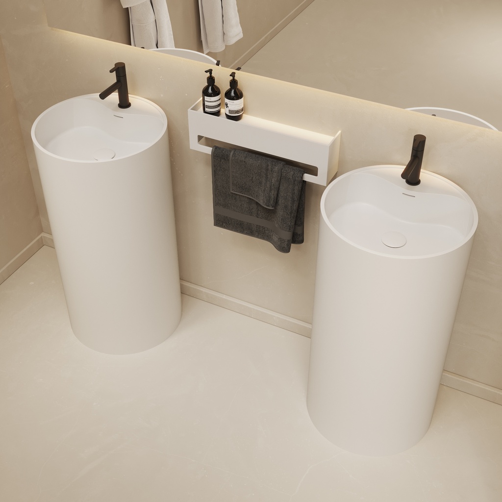 Spark Freestanding Washbasin White 45  Side