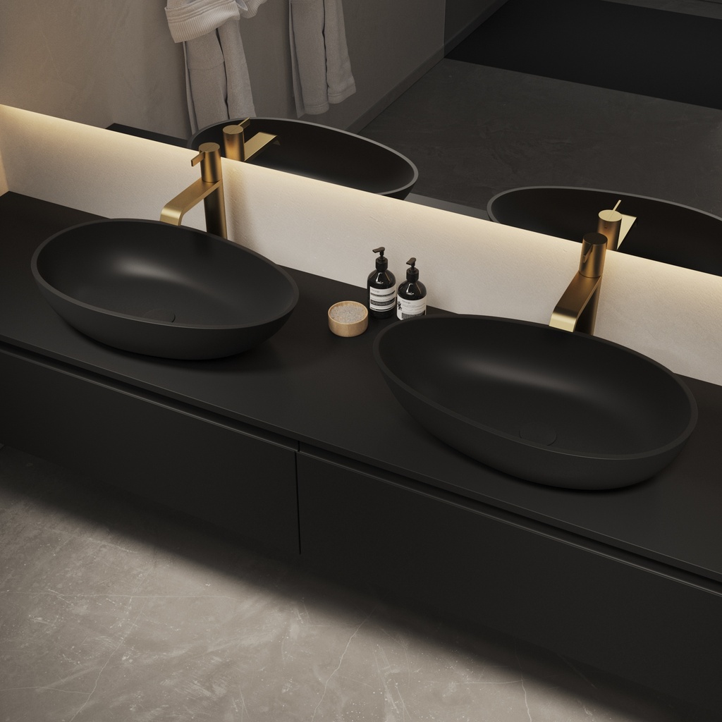 Toulouse Countertop Washbasin Black countertop  Side