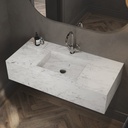 Andromeda Deep Marble Single Wall-Hung Washbasin Carrara Marble Side View