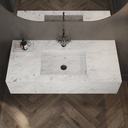 Andromeda Deep Marble Single Wall-Hung Washbasin Carrara Marble Top View