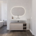 Andromeda Slim Marble Single Wall-Hung Washbasin Carrara Marble Front View