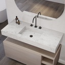 Andromeda Slim Marble Single Wall-Hung Washbasin Carrara Marble Side View