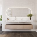 Andromeda Plus Slim Marble Wall-Hung Washbasin Carrara Marble Front View