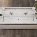 Andromeda Plus Slim Marble Wall-Hung Washbasin Carrara Marble Top View