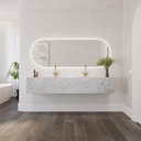 Cassiopeia Deep Marble Double Wall-Hung Washbasin Carrara Marble Front View