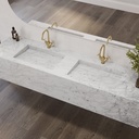 Cassiopeia Deep Marble Double Wall-Hung Washbasin Carrara Marble Side View