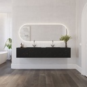 Cassiopeia Deep Marble Double Wall-Hung Washbasin Marquina Marble Front View