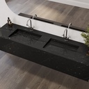 Cassiopeia Deep Marble Double Wall-Hung Washbasin Marquina Marble Side View