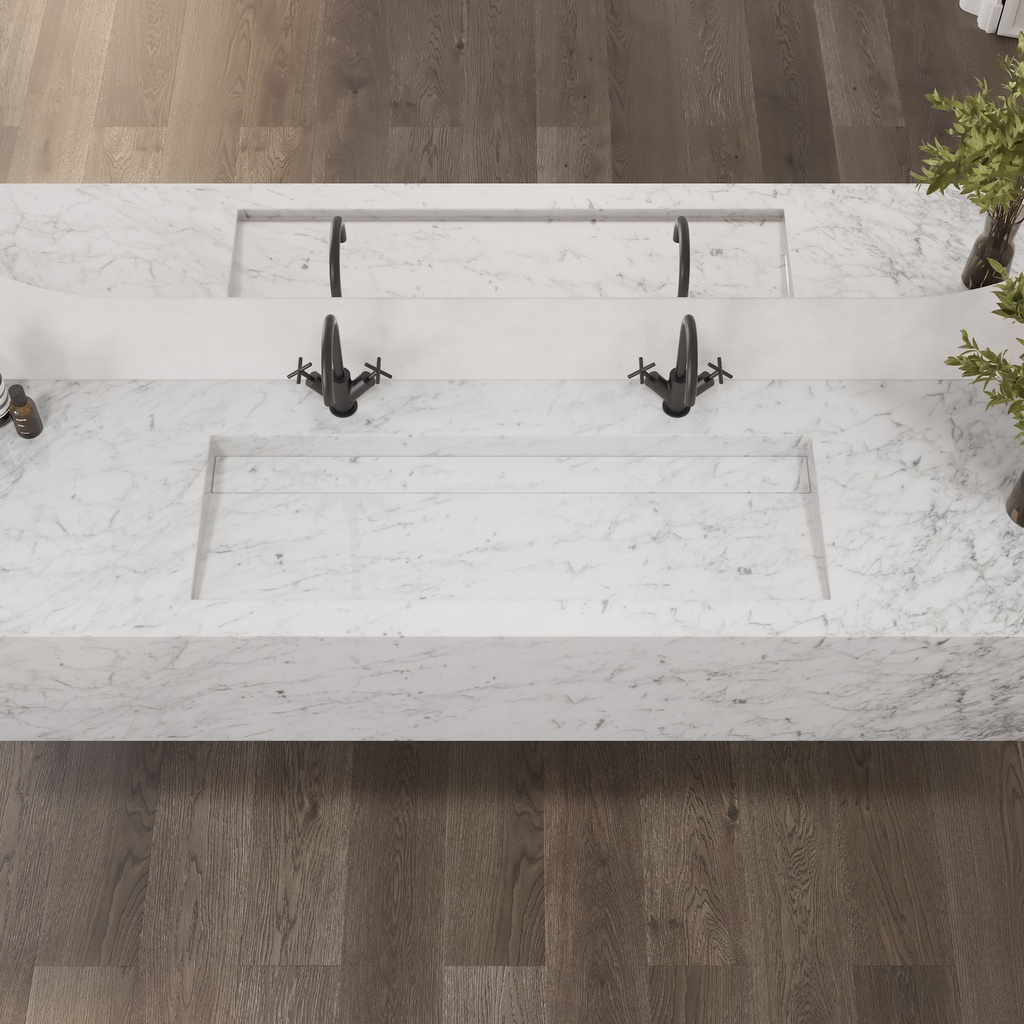 Cassiopeia Plus Deep Marble Wall-Hung Washbasin Carrara Marble Top View