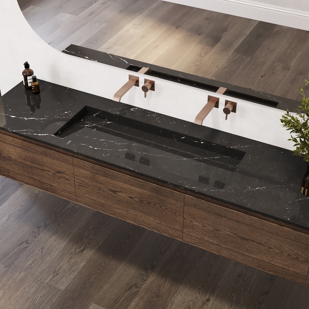 Cassiopeia Plus Marble Vanity Top Marquina Marble Side View