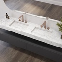 Gliese Slim Marble Double Wall-Hung Washbasin Carrara Marble Side View