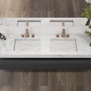 Gliese Slim Marble Double Wall-Hung Washbasin Carrara Marble Top View