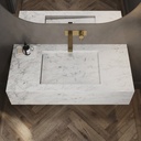 Perseus Deep Marble Single Wall-Hung Washbasin Carrara Marble Top View