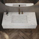 Sagitta Deep Marble Single Wall-Hung Washbasin Carrara Marble Top View