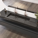 Sagitta Plus Slim Marble Wall-Hung Washbasin Marquina Marble Side View