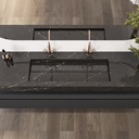 Sagitta Plus Slim Marble Wall-Hung Washbasin Marquina Marble Top View