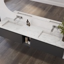 Sagitta Marble Double Vanity Top Carrara Marble Side View