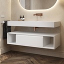 Apollo Classic Bathroom Cabinet 1 Drawer 2 Shelves Comfort Size White Std handle Side