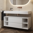 Apollo Classic Bathroom Cabinet 2 Stacked Drawers 4 Shelves Comfort Size White Std handle Side