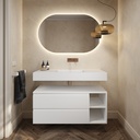 Apollo Classic Bathroom Cabinet 2 Stacked Drawers 2 Shelves Comfort Size White Std handle Front