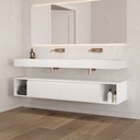 Apollo Classic Edge Bathroom Cabinet 2 Aligned Drawers 2 Shelves Luxe Size White Std handle Side