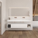 Apollo Classic Edge Bathroom Cabinet 2 Aligned Drawers 2 Shelves Luxe Size White Std handle Front