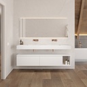 Apollo Classic Bathroom Cabinet 2 Aligned Drawers 1 Shelf Luxe Size White Std handle Front