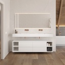 Apollo Classic Bathroom Cabinet 4 Drawers 4 Shelves Luxe Size White Std handle Front