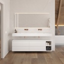 Apollo Classic Bathroom Cabinet 4 Drawers 2 Shelves Luxe Size White Std handle Front