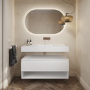 Athena Classic Bathroom Cabinet 1 Drawer 1 Shelf Comfort Size White Std handle Front