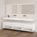 Athena Classic Edge Bathroom Cabinet 3 Aligned Drawers 1 Shelf Luxe Size White Std handle Side