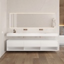 Athena Classic Edge Bathroom Cabinet 3 Aligned Drawers 1 Shelf Luxe Size White Std handle Front
