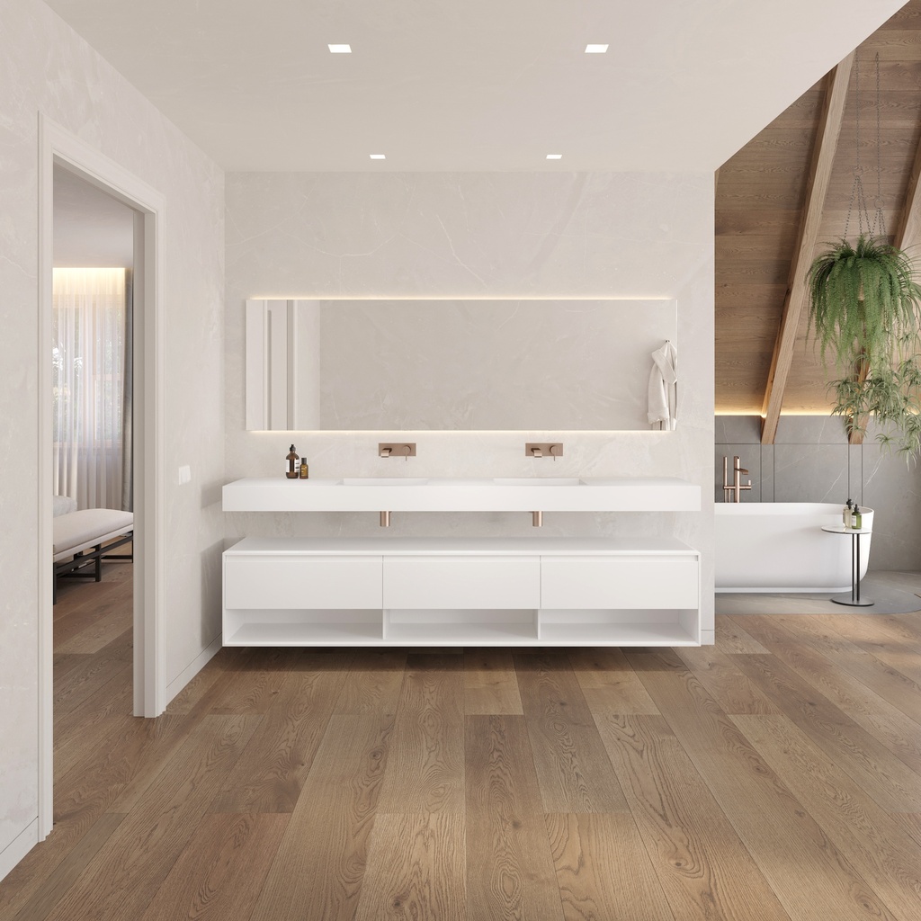 Athena Classic Edge Bathroom Cabinet 3 Aligned Drawers 1 Shelf Luxe Size White Std handle Overview