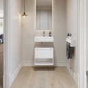 Athena Classic Edge Bathroom Cabinet 1 Drawer 1 Shelf Mini White Std handle Front