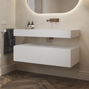 Gaia Classic Bathroom Cabinet 1 Drawer  White Push Side View
