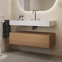 Gaia Wood Bathroom Cabinet 1 Drawer Pure Push Side View