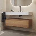 Gaia Wood Bathroom Cabinet 1 Drawer Pure Std handle Side View