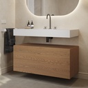 Gaia Wood Bathroom Cabinet 2 Stacked Drawers Pure Push Side View
